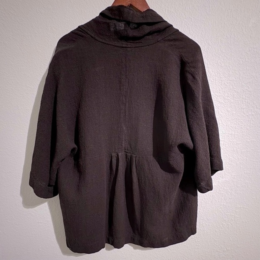 Eileen Fisher Viscose Linen Blend Open‎ Front Jacket- M Laganlook Minimalist - Picture 4 of 10